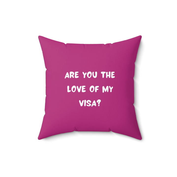 Spun Polyester Square Pillow - Red - Love of my Visa
