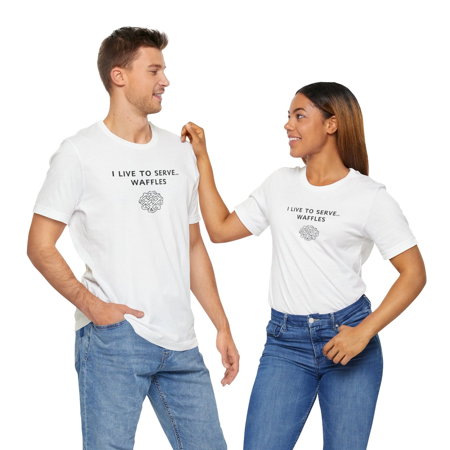 Unisex Short Sleeve Tee - I live to serve Waffles