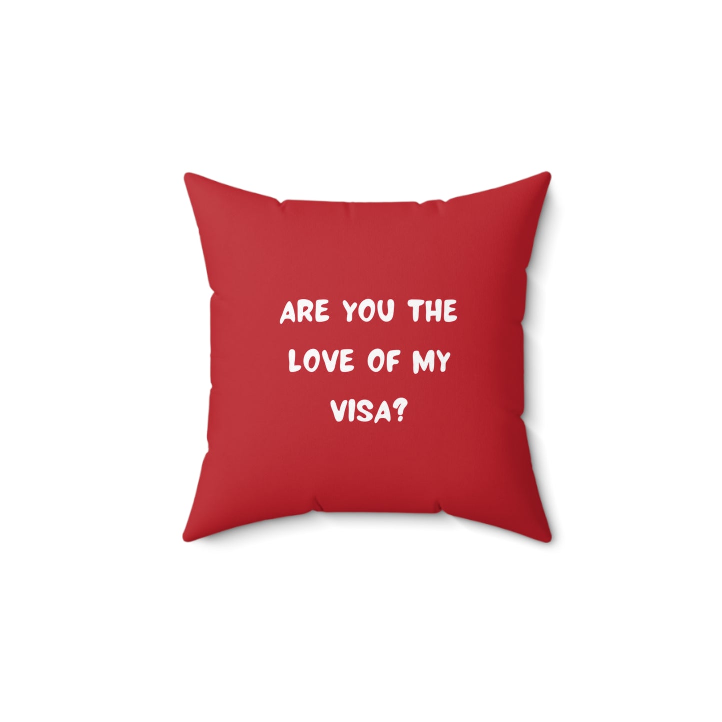 Spun Polyester Square Pillow - Red - Love of my Visa