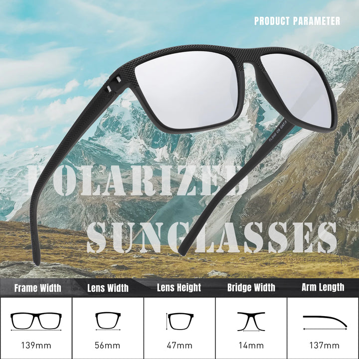 KINGSEVEN Fashion Polarized Sunglasses For Men UV400 Glasses  Rectangle Eyewear Fishing Driving Glasses Holiday